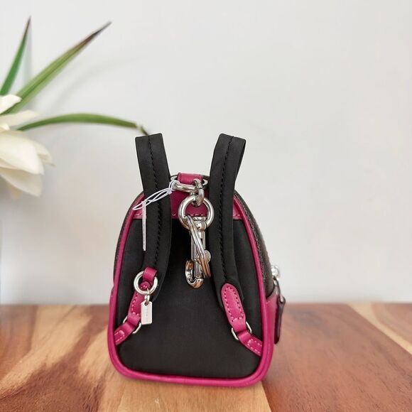 NWT Coach Mini Court Backpack Bag Charm In Signature Canvas - Picture 4 of 5